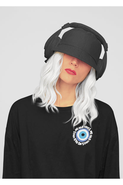 No Bad VIBES Oversize Geniş Kalıp Pamuklu T-shirt Unisex