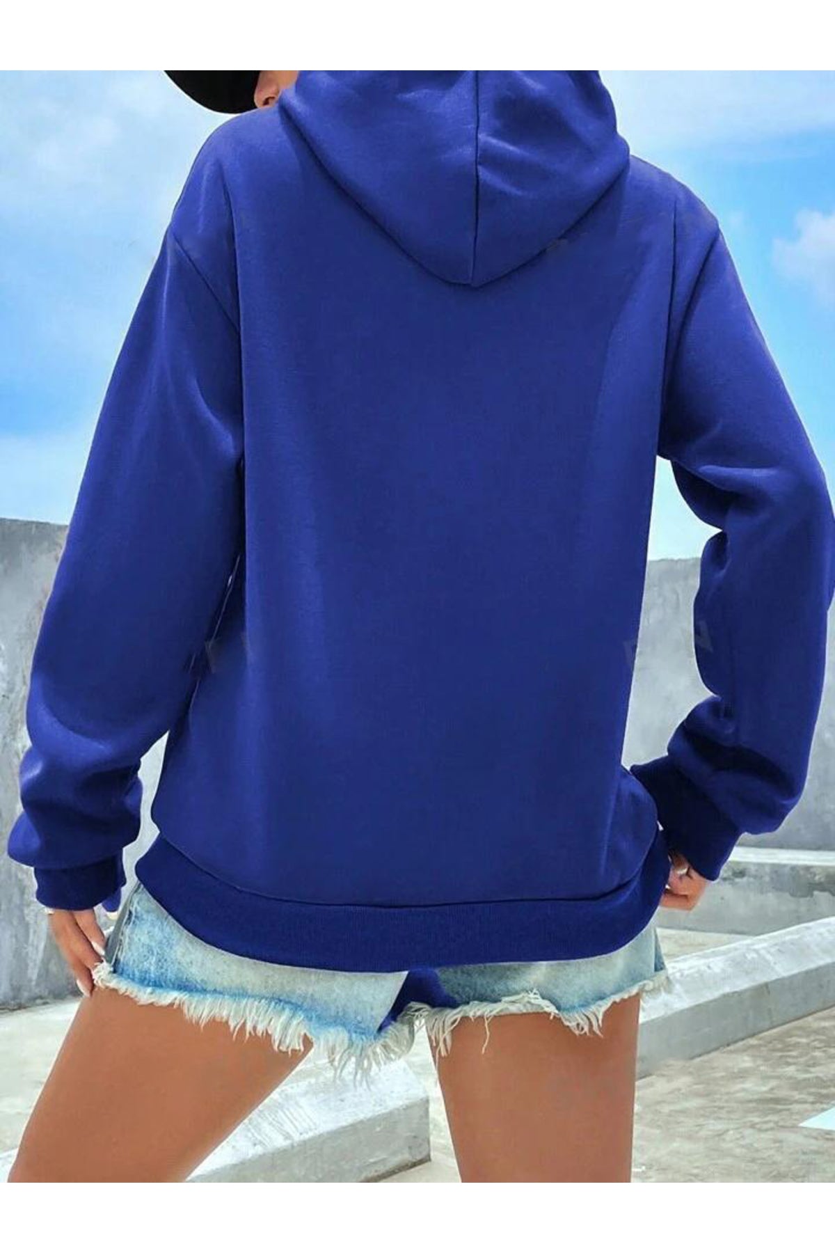 PEACE Paptya Baskılı Oversize Kapşonlu Sweatshirt