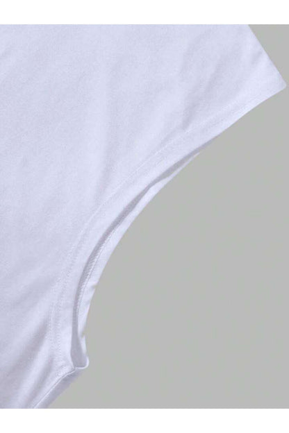 Erkek Sıfır Kol Baskısız Giyim Spor Giyim Oversize T-SHİRT