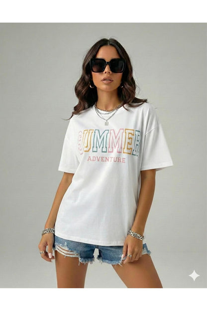 SUMMER Yazlık Pamuklu Kadın T-Shirt