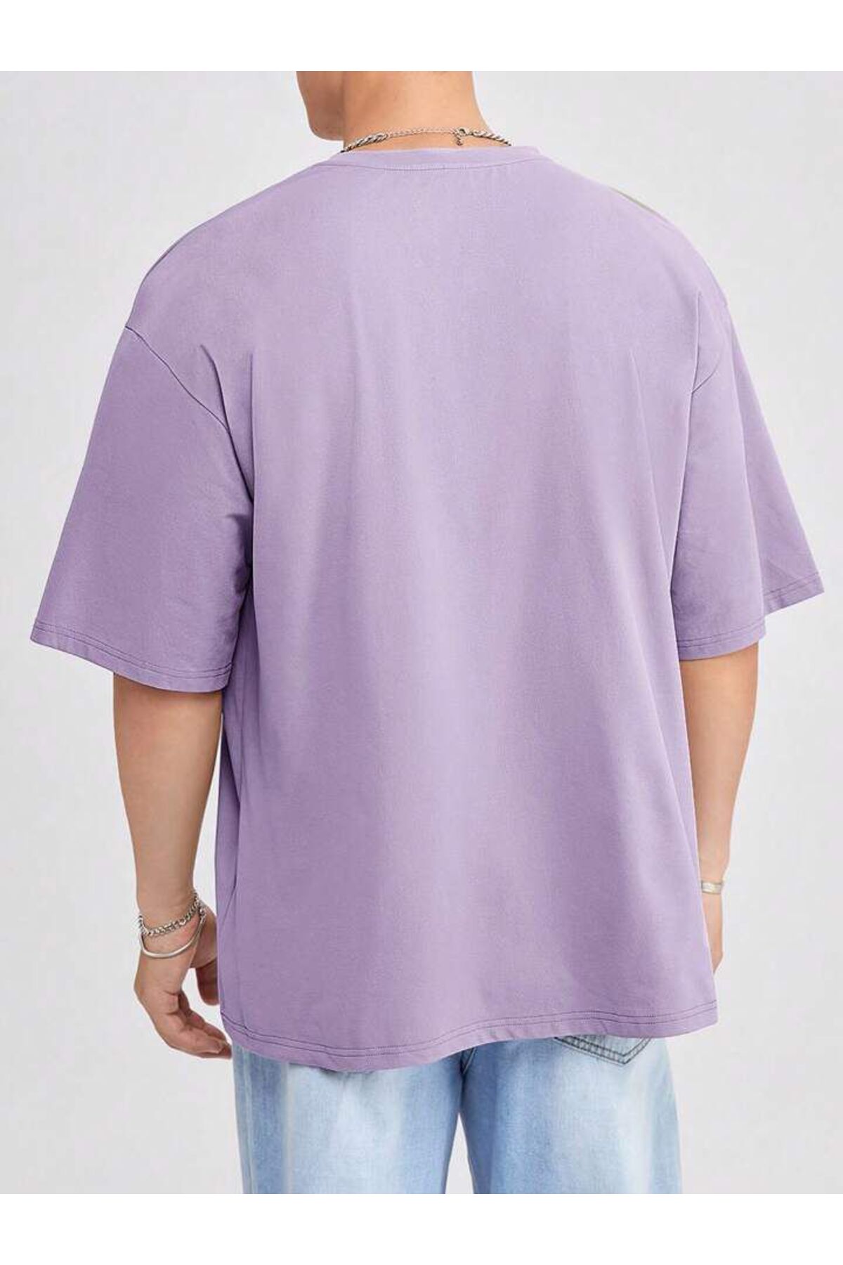Erkek Giyim Rahat Kesim  Pamuklu Kısa Kol (Oversize) Tshirt