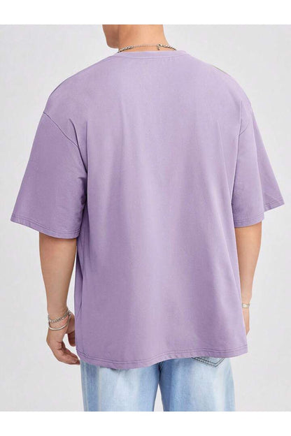 Erkek Giyim Rahat Kesim  Pamuklu Kısa Kol (Oversize) Tshirt