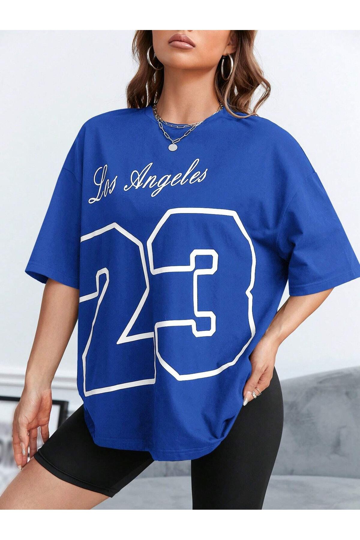 Los Angeles 23 Baskılı Unisex ( Geniş Kalıp ) Oversize T-SHİRT