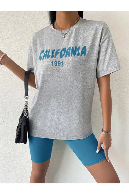 CALİFORNİA 1991 BASKILI SPOR TSHİRT