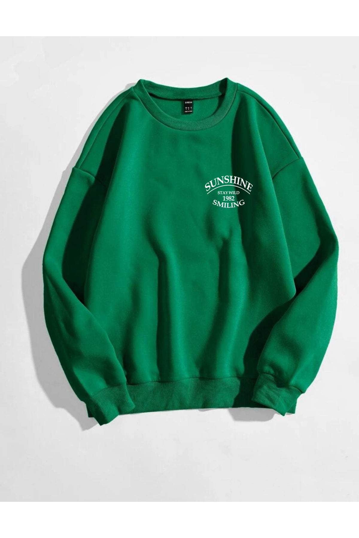 STAY WILD SUNSHINE Sweatshirt Baskılı Bisiklet Yaka Unisex