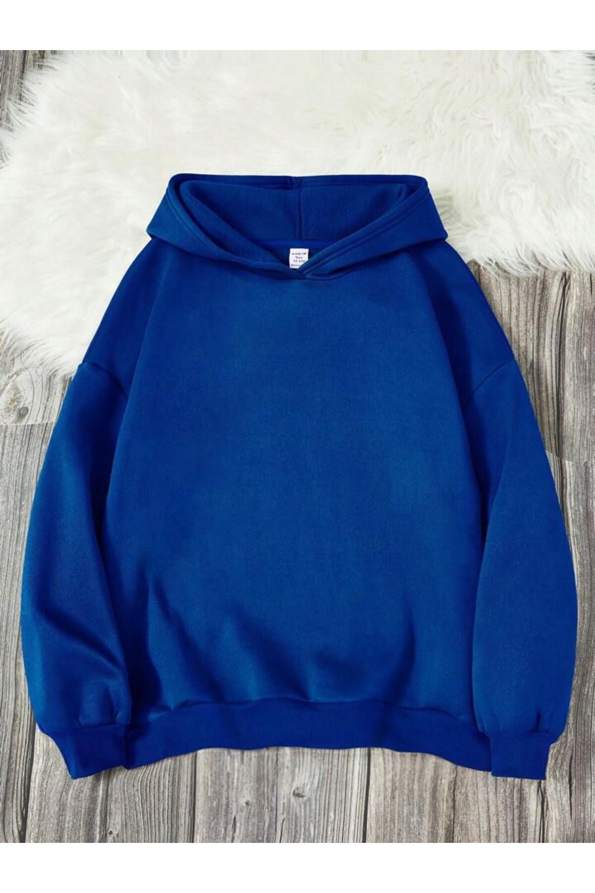 Basic Kapşonlu Sweatshirt Düz Baskısız Oversize ( Geniş Kalıp )