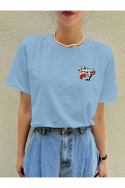 97 Vintage Baskılı Pamuklu Kısa Kol (Oversize) Tshirt