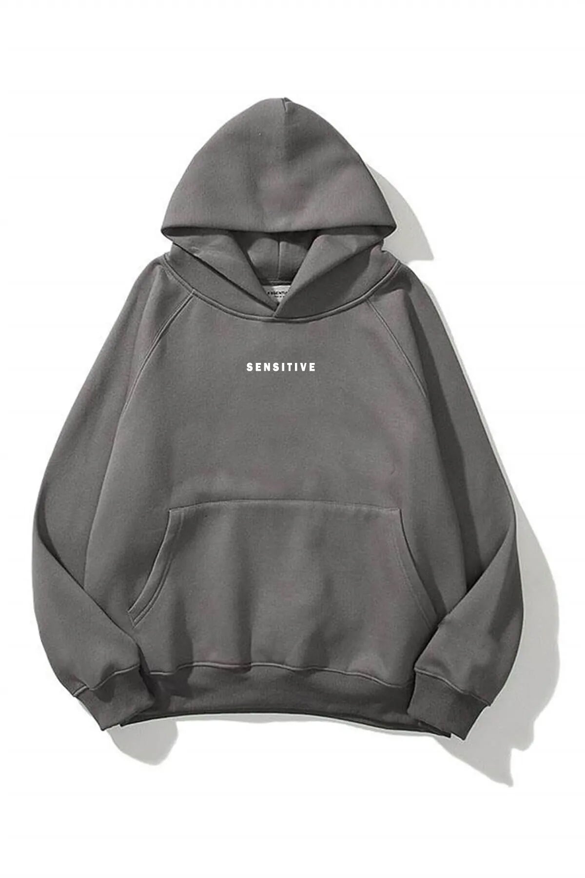 SENSITIVE Unısex Baskılı Oversize Kapşonlu Sweatshirt