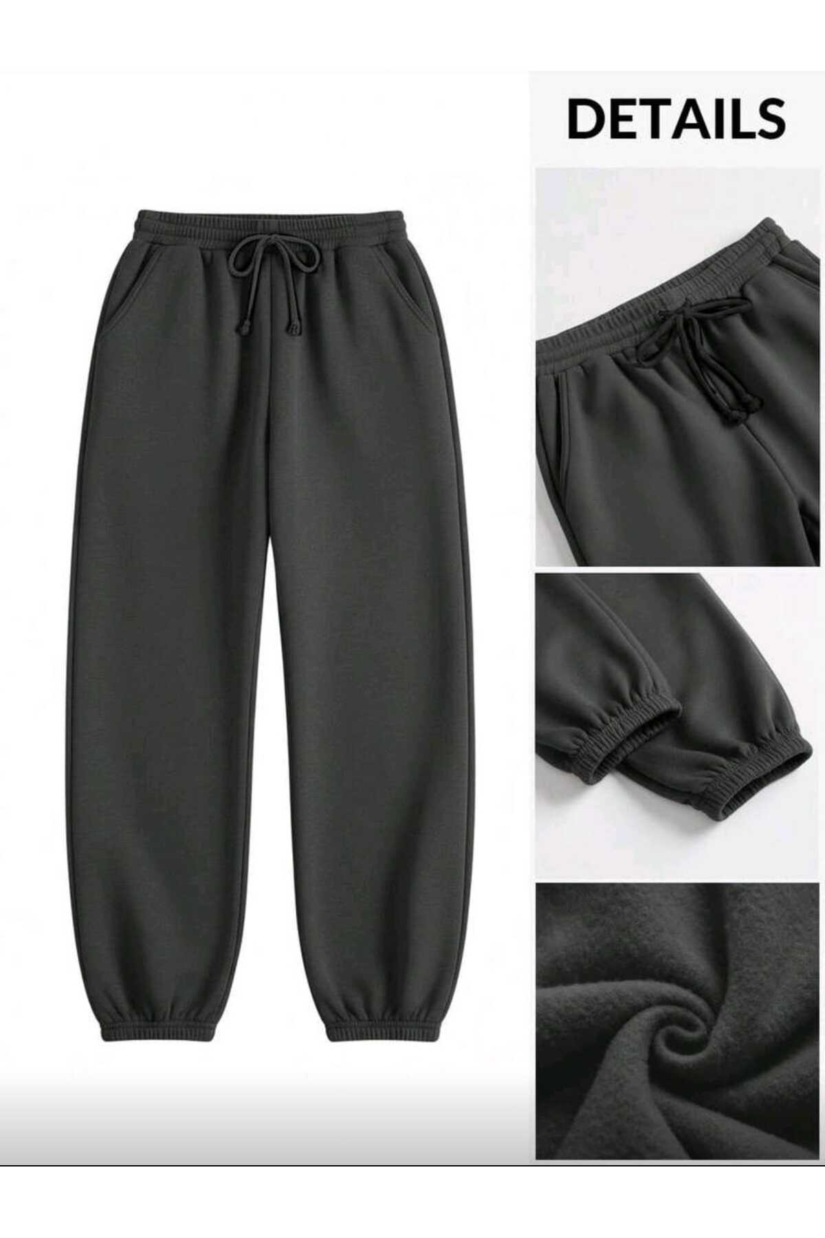 Soft Eşofman Altı Paçası Lastikli Şardonlu Unisex