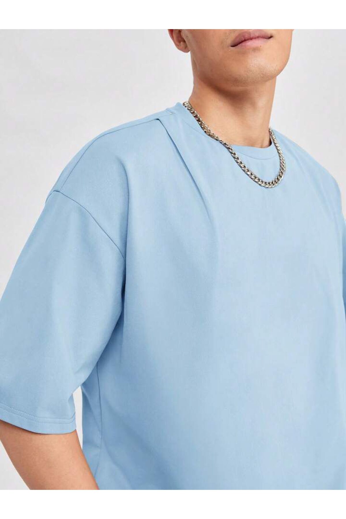 Erkek Giyim Rahat Kesim  Pamuklu Kısa Kol (Oversize) Tshirt
