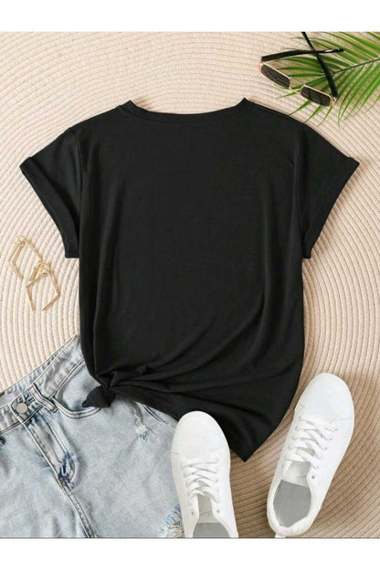 Düz Baskısız Basic Yazlık Kadın Tshirt