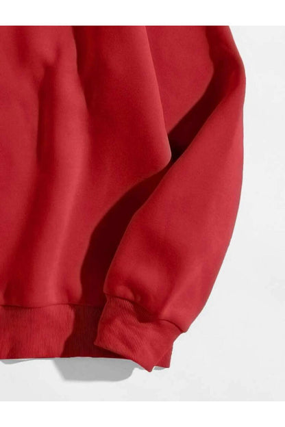 Baskılı Bisiklet Yaka Sweatshirt