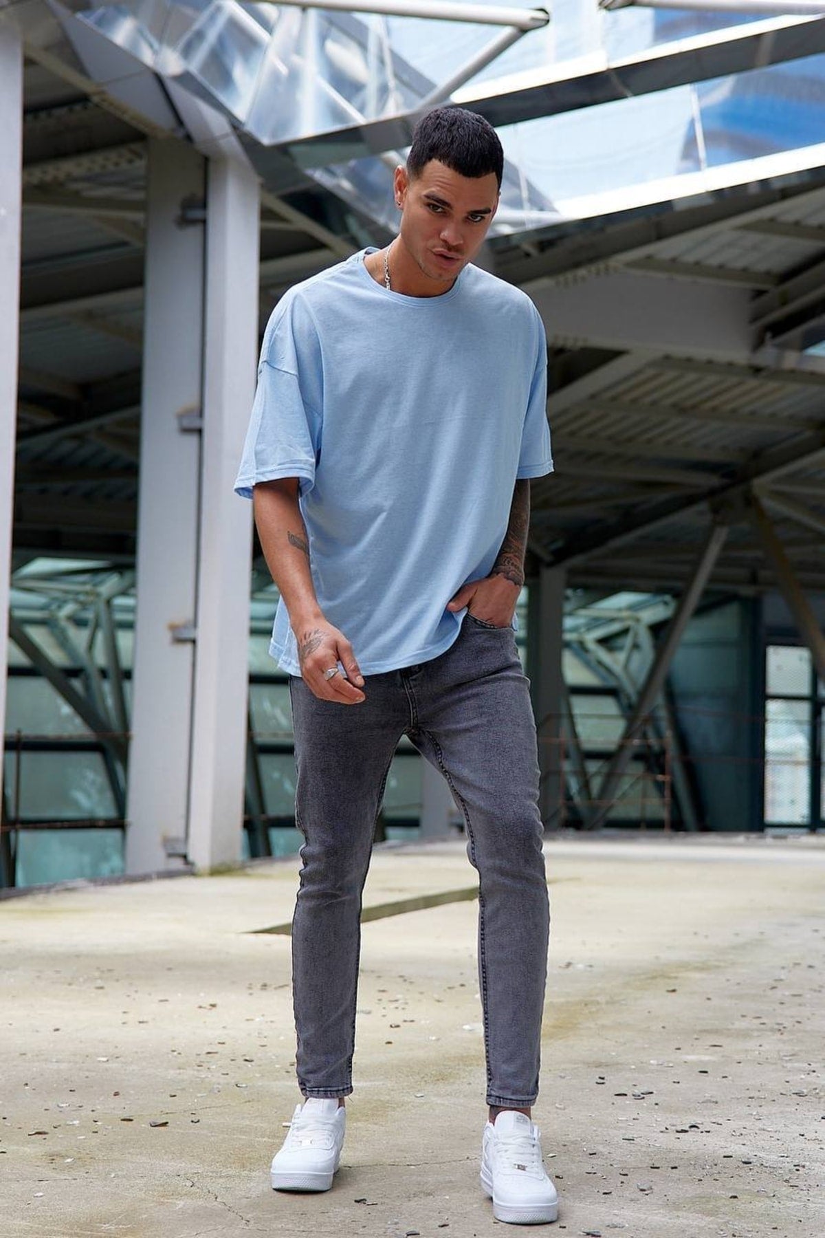 Oversize Düz Baskısız Spor Tshirt