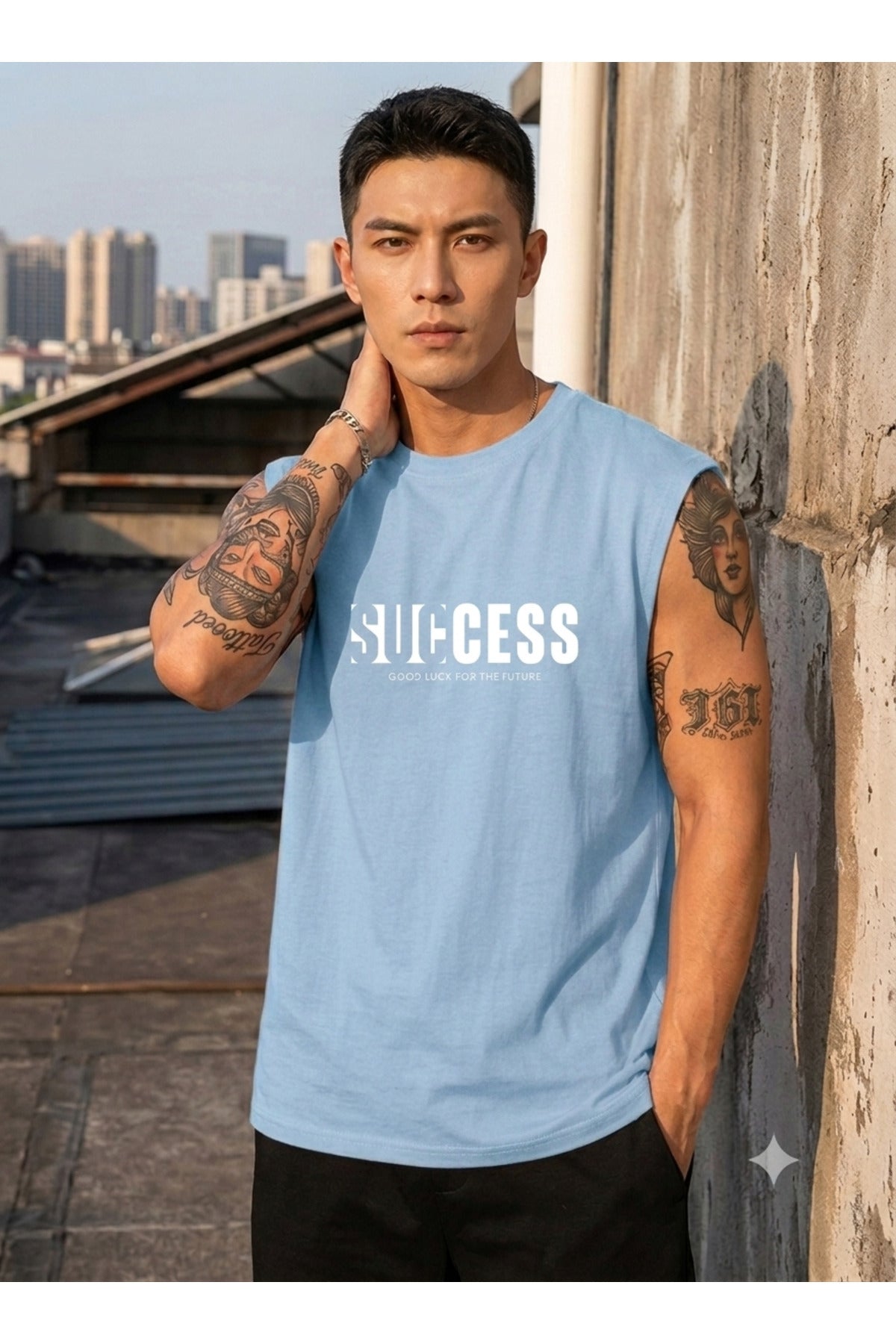 SUCCESS Erkek Sıfır Kol %100 Pamuk Penye