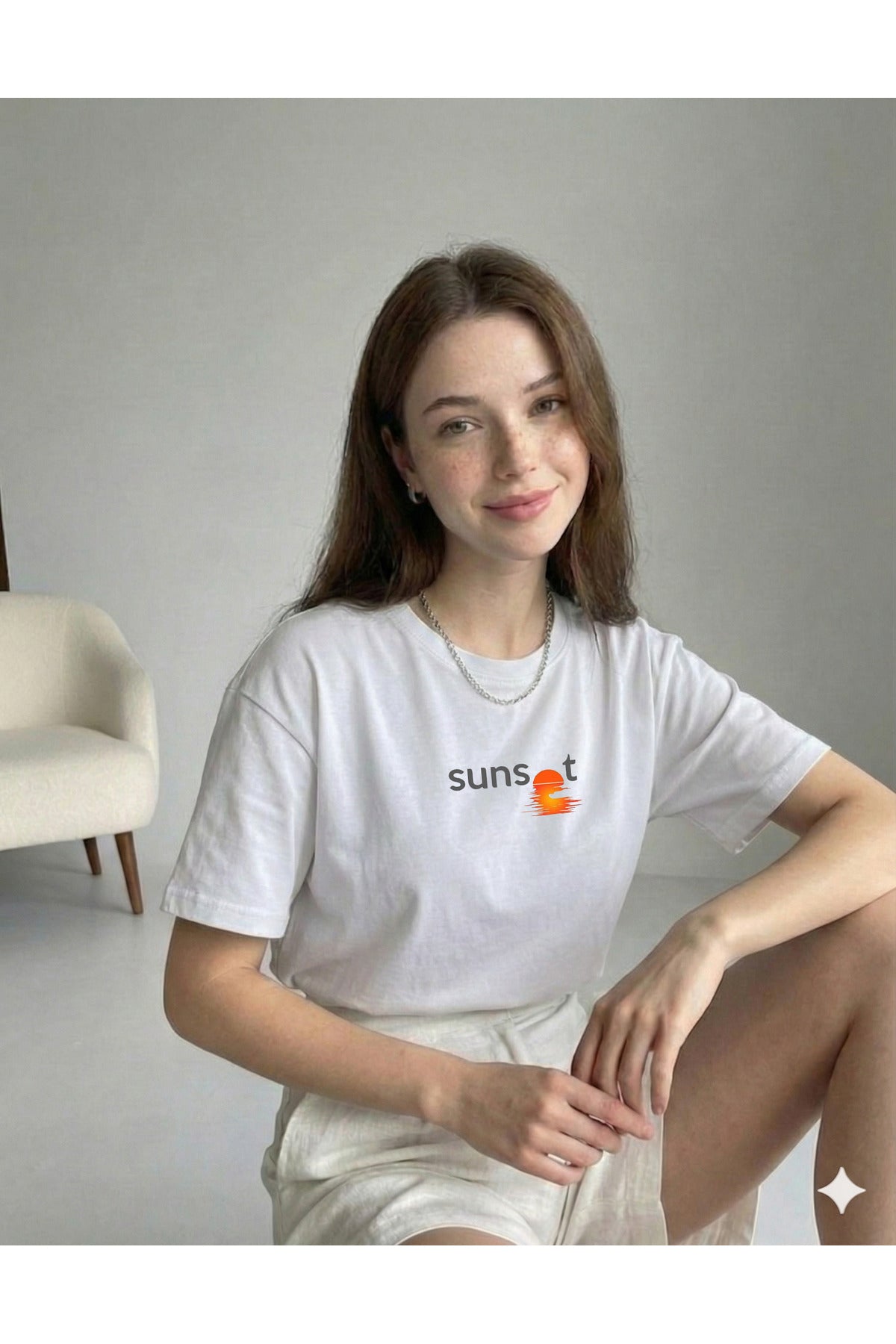 SUNSET Baskılı Kadın Regular Kalıp T-Shirt