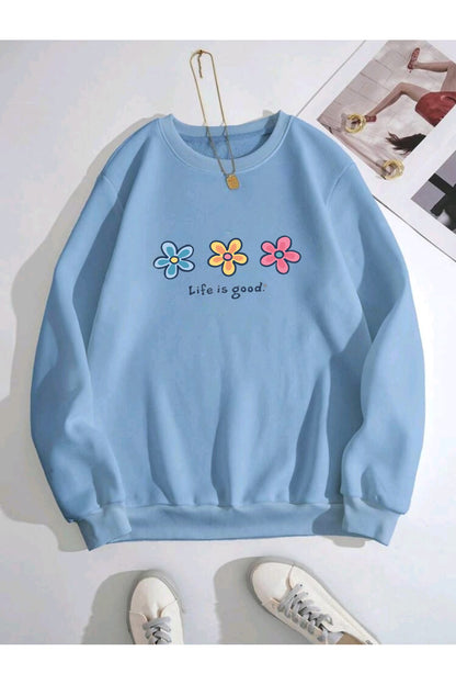 Life Is Good Bisiklet Yaka Sweatshirt