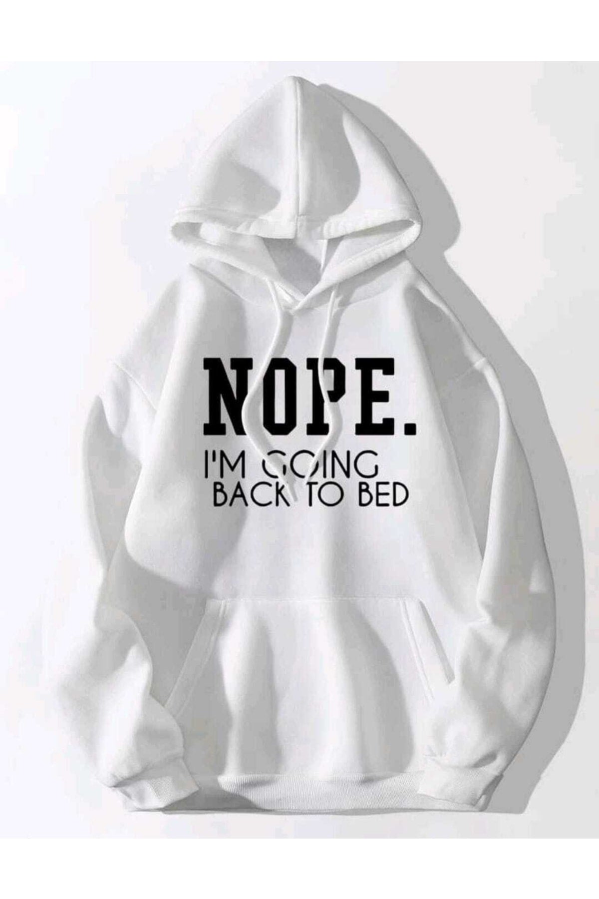Nope Baskılı Oversize Kapşonlu Hoodie Unisex