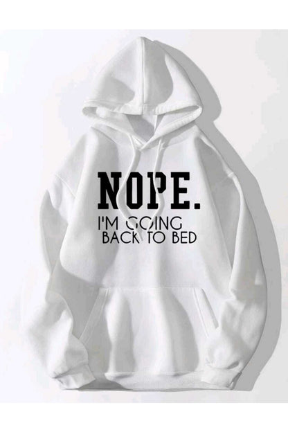 Nope Baskılı Oversize Kapşonlu Hoodie Unisex