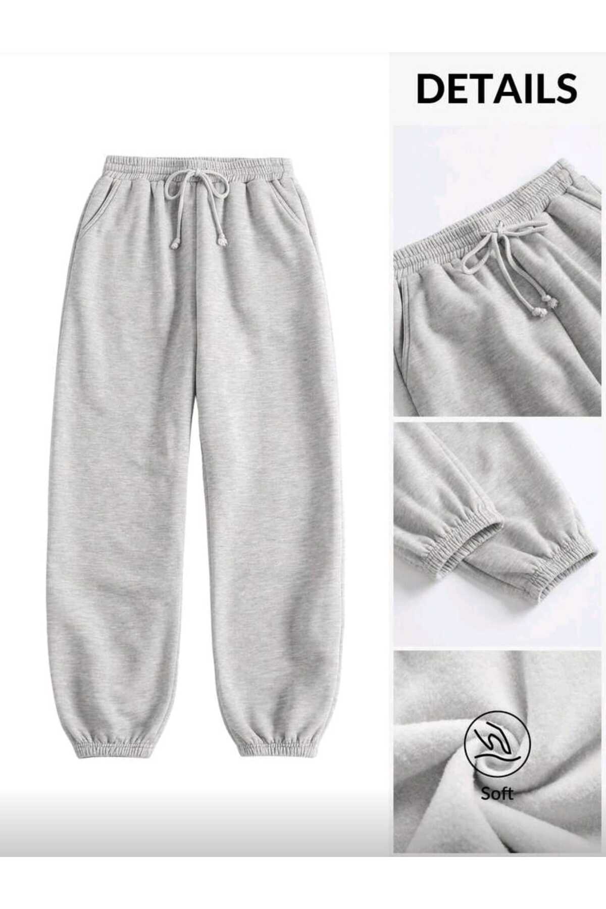 Soft Eşofman Altı Paçası Lastikli Şardonlu Unisex