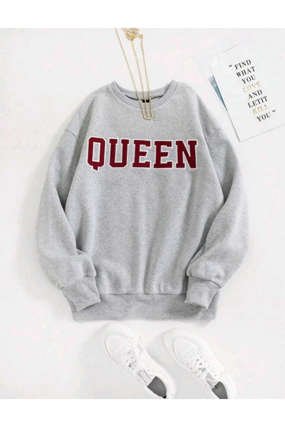 Bisiklet Yaka Sweatshirt Oversize