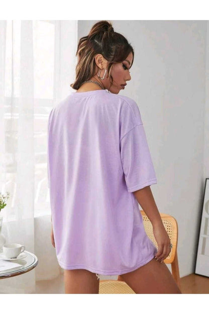 Come True New York Baskılı Oversize Spor Bisiklet Yaka Pamuklu Tshirt