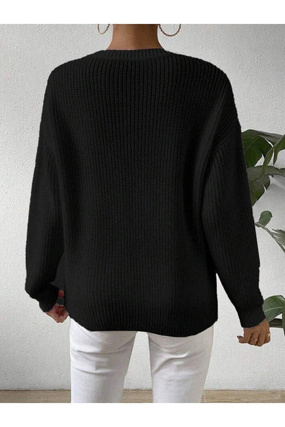 TRİKO Örme Oversize Bisiklet Yaka Kazak BTK