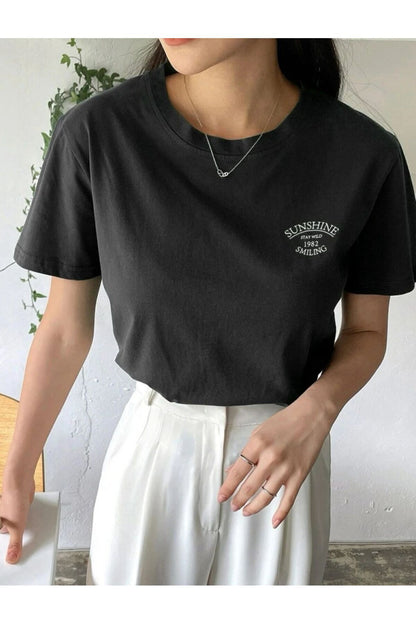 SUNSHINE Baskılı Oversize Tshirt