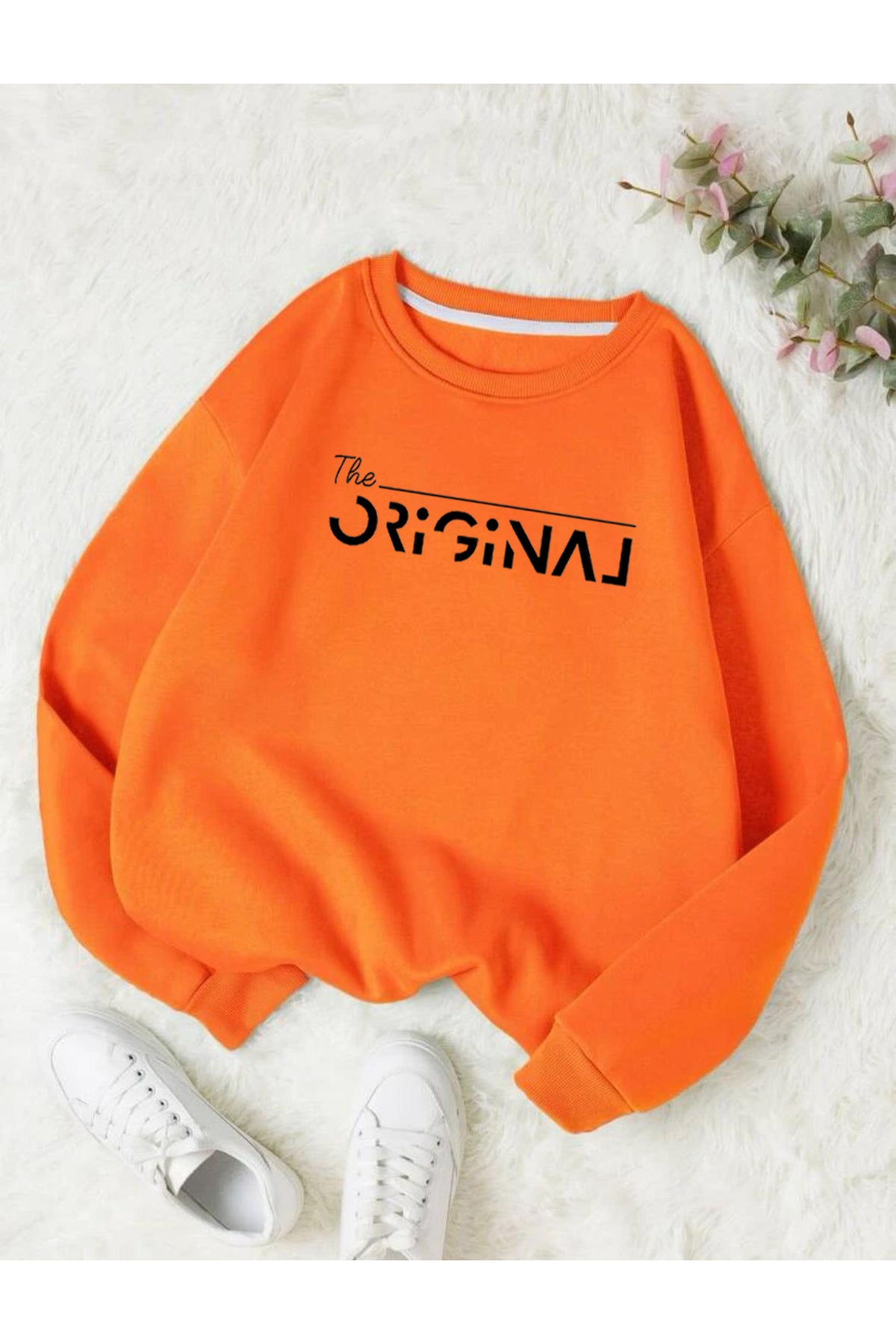 The Original Baskılı Bisiklet Yaka OVERSIZE Sweatshirt