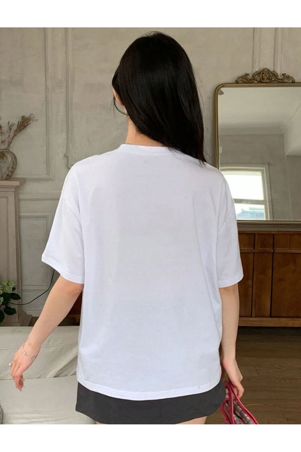 GOOD LUCK Baskılı Pamuklu Kısa Kol (Oversize) Tshirt