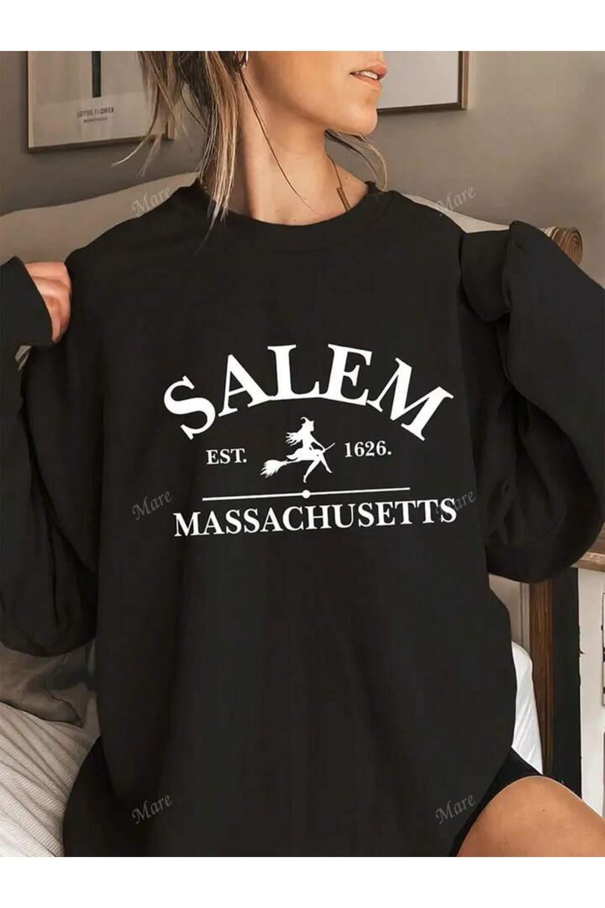 Siyah Karışık Bisiklet Yaka Sweatshirt Koleksiyonu