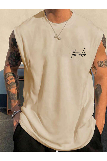 THE WILD Baskılı Kolsuz tshirt Erkek Sıfır Kol Giyim Spor Giyim Oversize T-SHİRT