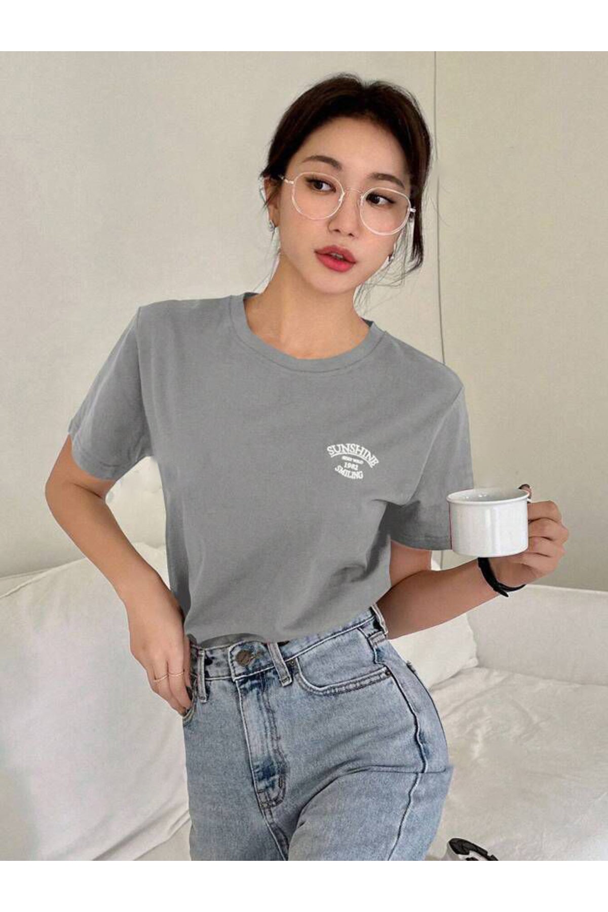 SUNSHINE Baskılı Oversize Tshirt