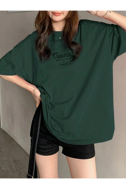 Thousand Baskılı Pamuklu Kısa Kol (Oversize) Tshirt