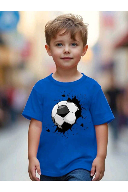 Futbol Topu Baskılı Çocuk Tshirt