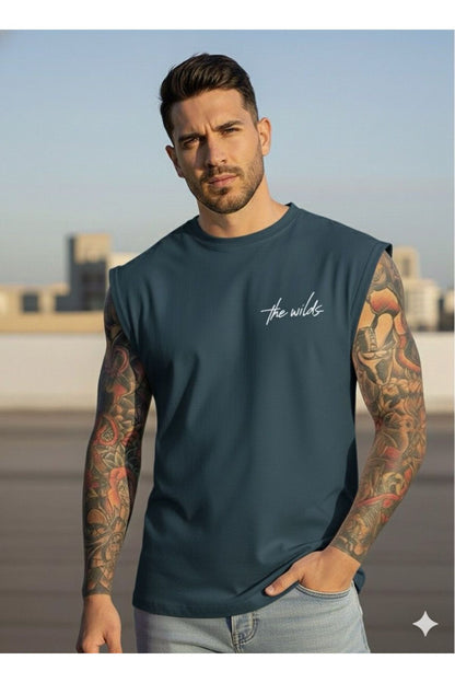 THE WILDS Baskılı Erkek Sıfır Kol Sporcu Kolsuz Tshirt