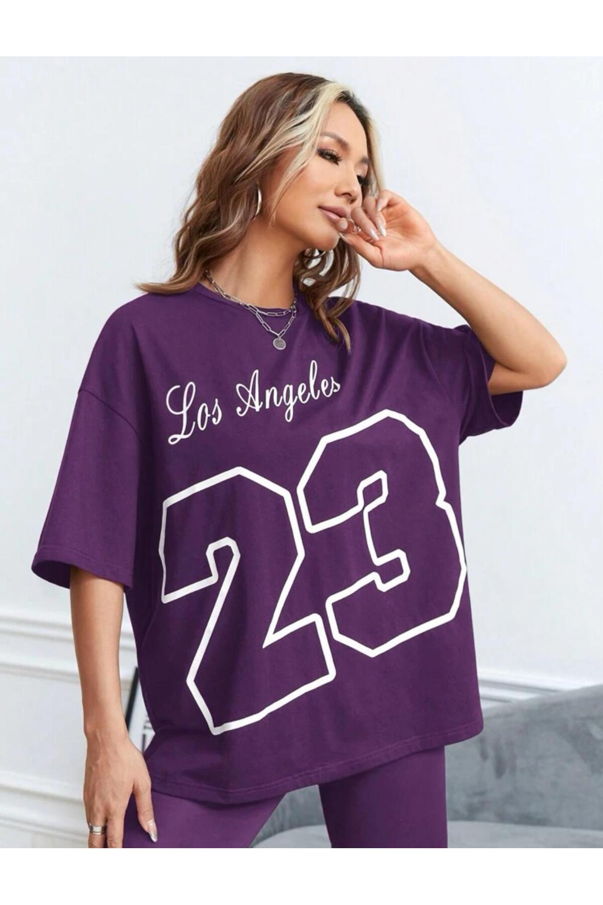 Los Angeles 23 Baskılı Unisex ( Geniş Kalıp ) Oversize T-SHİRT