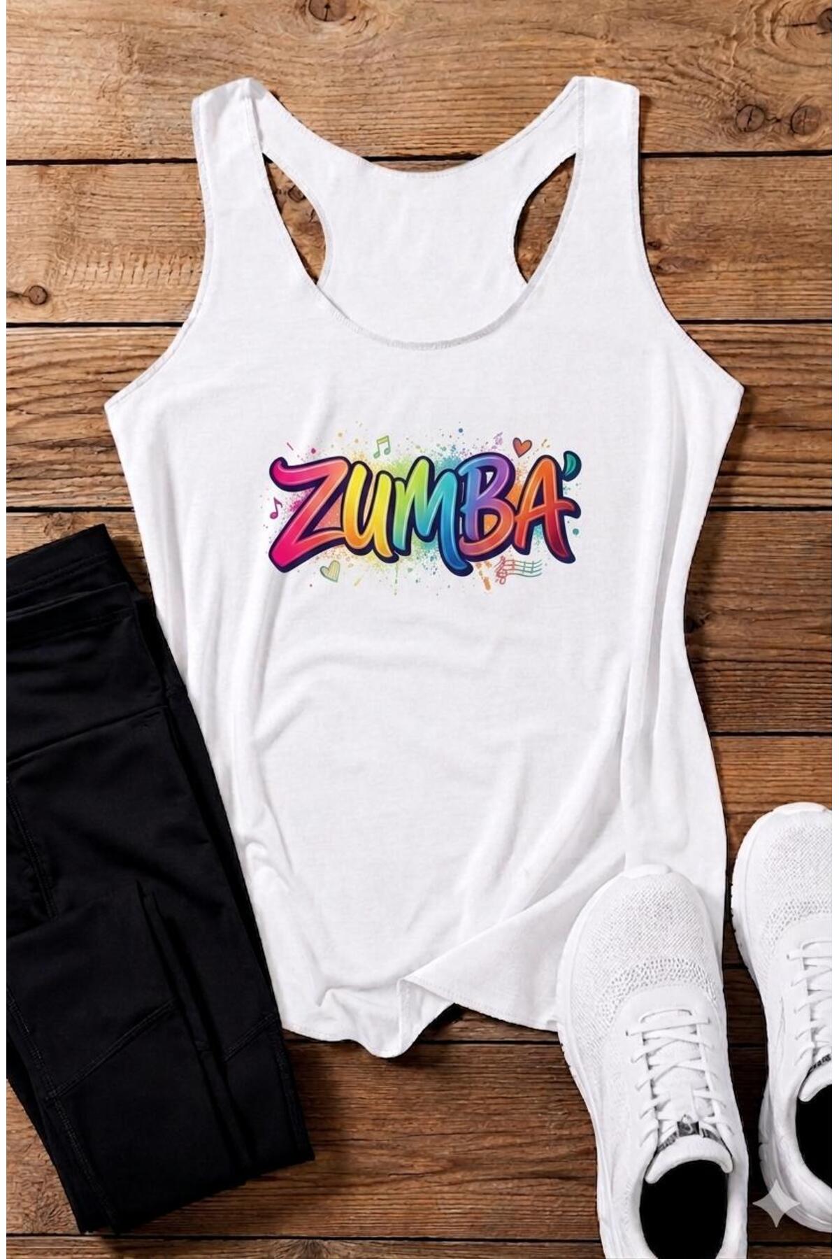 ZUMBA Baskılı YÜZÜCÜ Model Kadın Askılı Tshirt