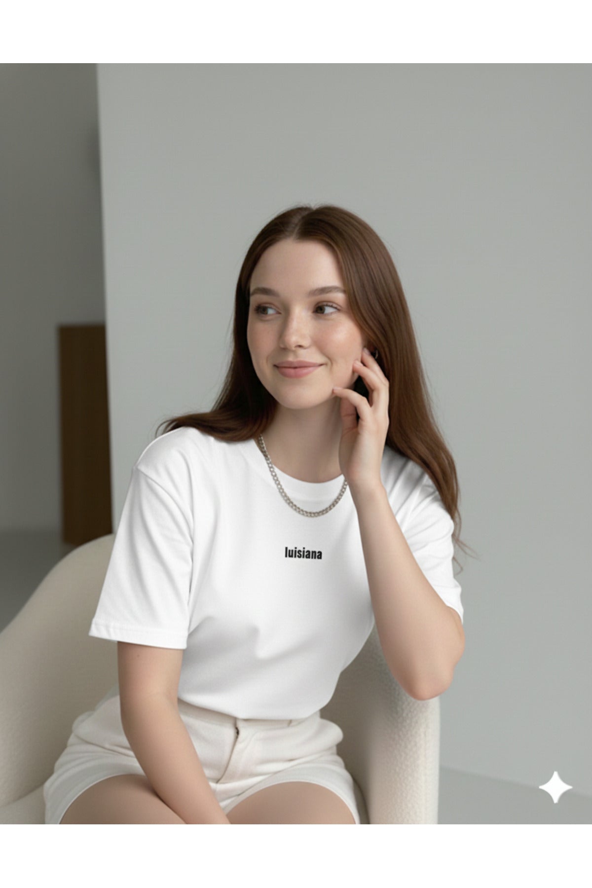 luisiana Baskılı Kadın Regular Kalıp Tshirt