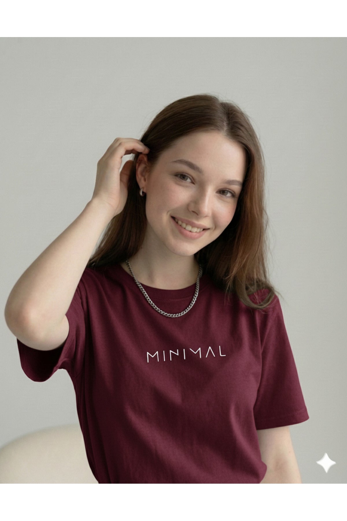 Minimal Kadın Pamuk Polyester Tshirt
