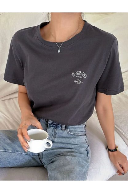 SUNSHINE Baskılı Oversize Tshirt
