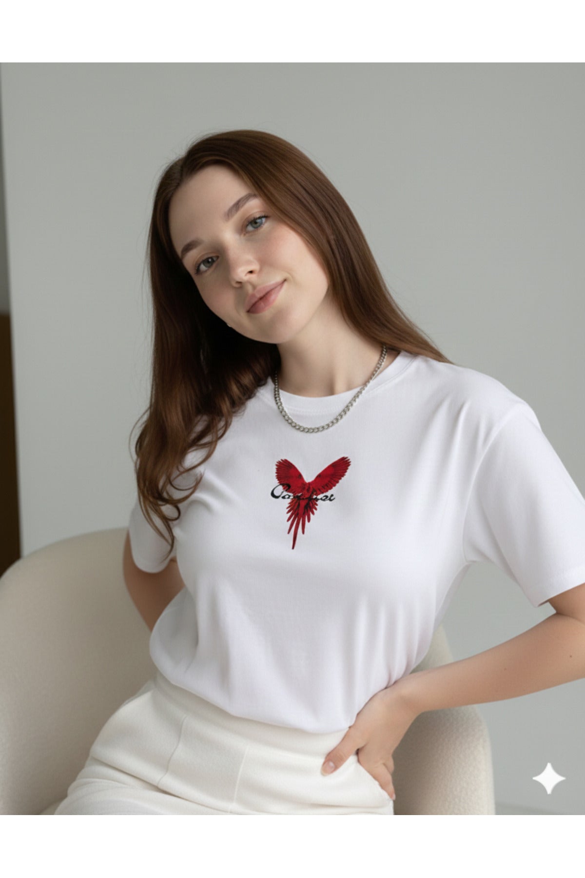 PARADİSE Kadın Bisiklet Yaka Regular Kalıp T-shirt