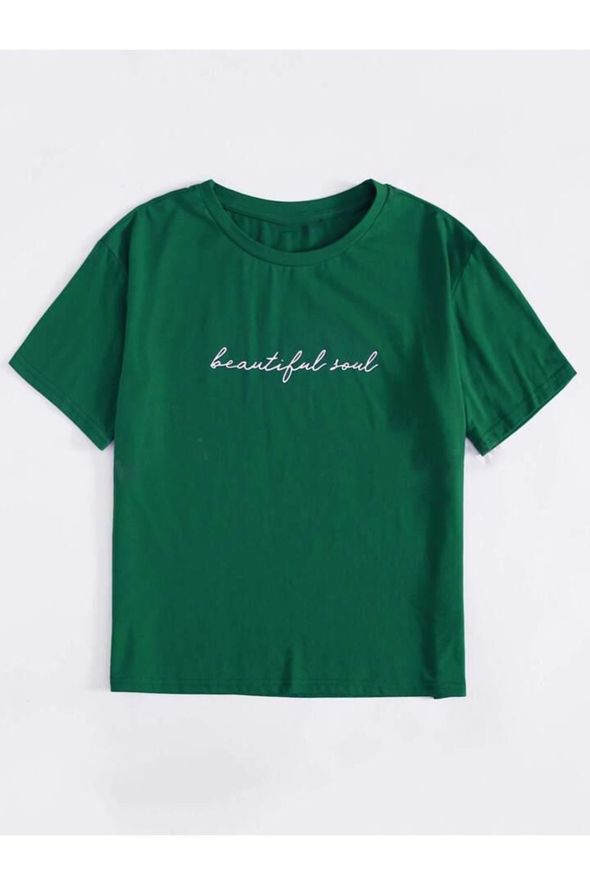 Beautiful Soul Baskılı Oversize Geniş Kalıp Pamuklu T-shirt Unisex