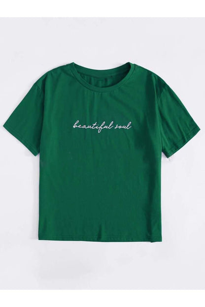 Beautiful Soul Baskılı Oversize Geniş Kalıp Pamuklu T-shirt Unisex