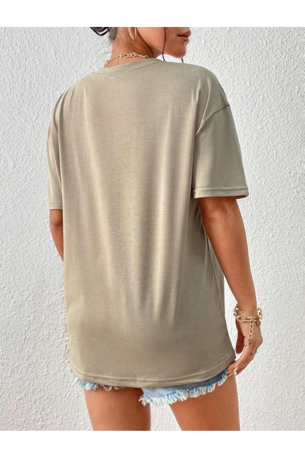 Çiçek Baskılı Unisex Oversize Tshirt