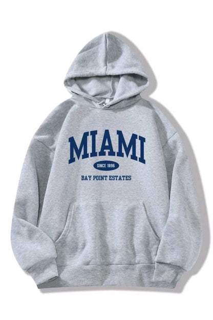 Miami Baskılı Oversize Spor Sweatshirt