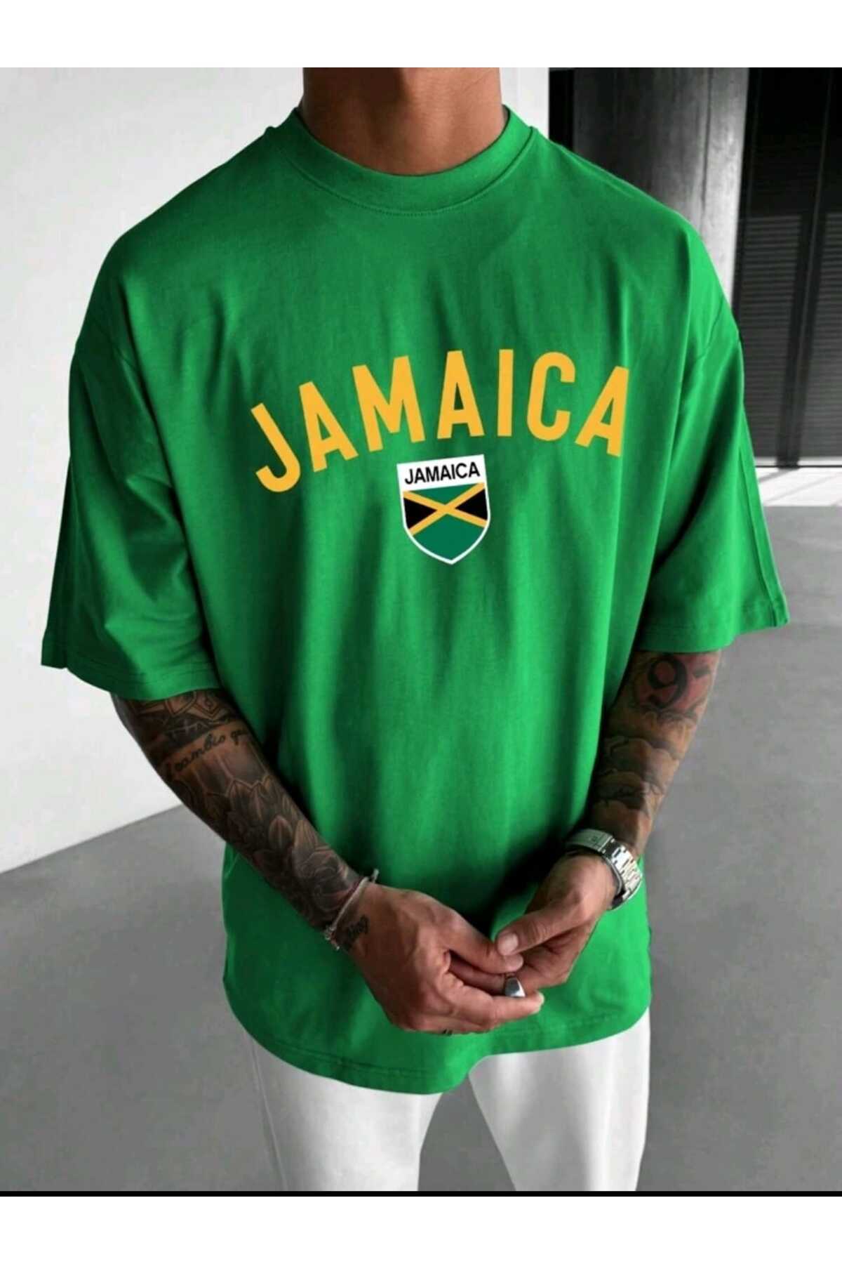 JAMAICA Baskılı Erkek Yazlık T-shirt