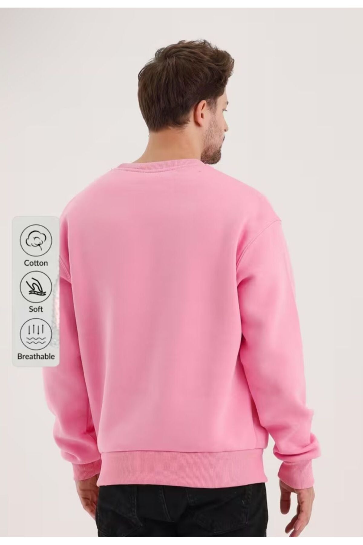 ERKEK DÜZ BASİC BİSİKLET YAKA SWEATSHİRT