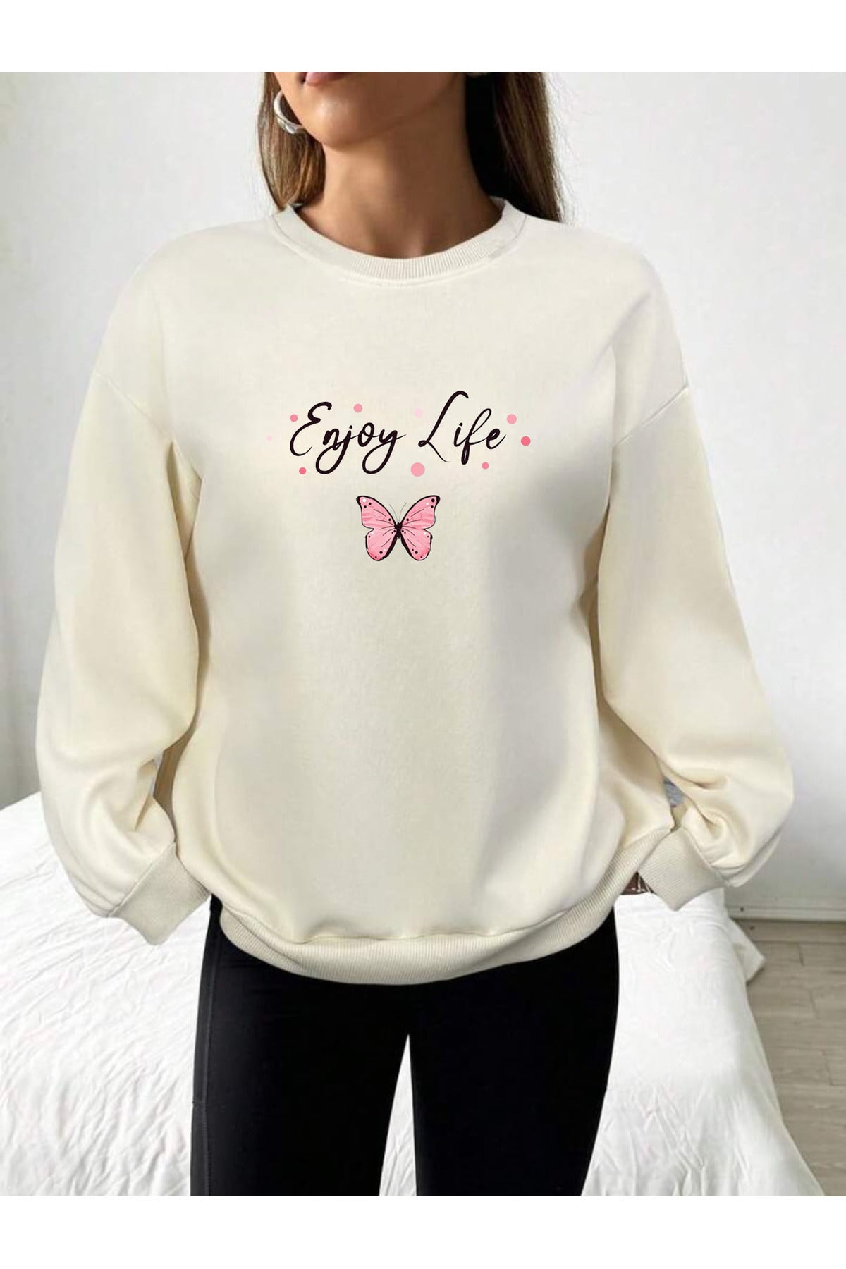 ENJOY LİFE (Sweatshirt) Kışlık Pamuklu