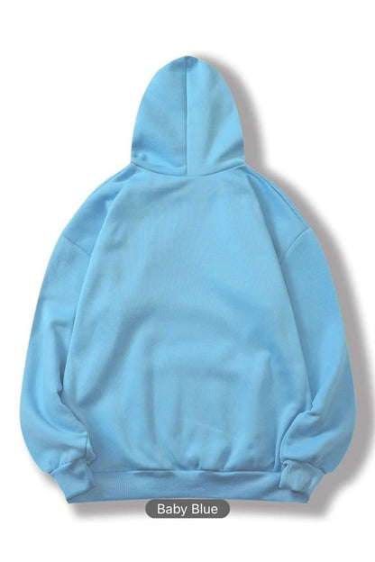 Kapüşonlu Sweatshirt Düz Baskısız ( Soft ) Geniş Kalıp