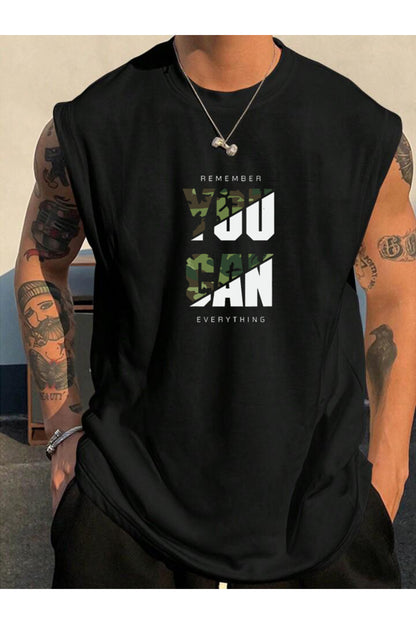 REMEMBER YOU CAN Sıfır Kol Erkek GYM Giyim